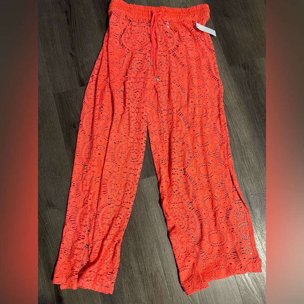 Sunshine 79 Crotchet Drawstring Swim Beach Cover-Up Pants  NWT large